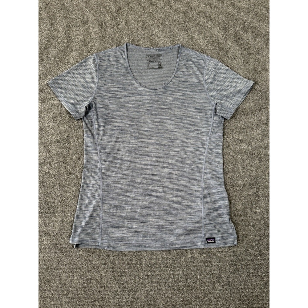 Patagonia Capilene Cool Lightweight Shirt Women's Small Blue Gray Running Tee
